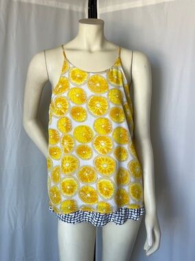 Anthropologie PORRIDGE Layered Swing Tank Top with Lemons
